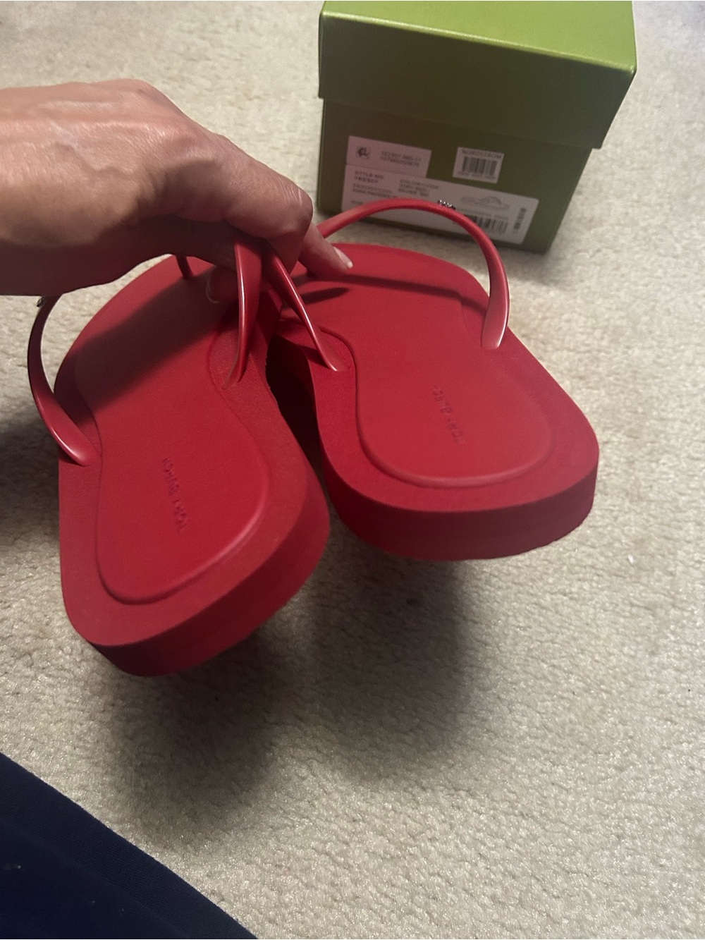 NWT TORY BURCH KIRA padded flip flops in TORY RED!!! - Picture 8 of 16